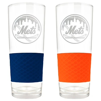 New York Mets 22oz. Logo Score Pint Glass Two-Piece Set