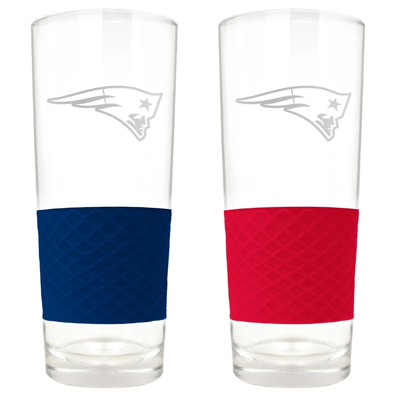 New England Patriots 22oz. Logo Score Pint Glass Two-Piece Set