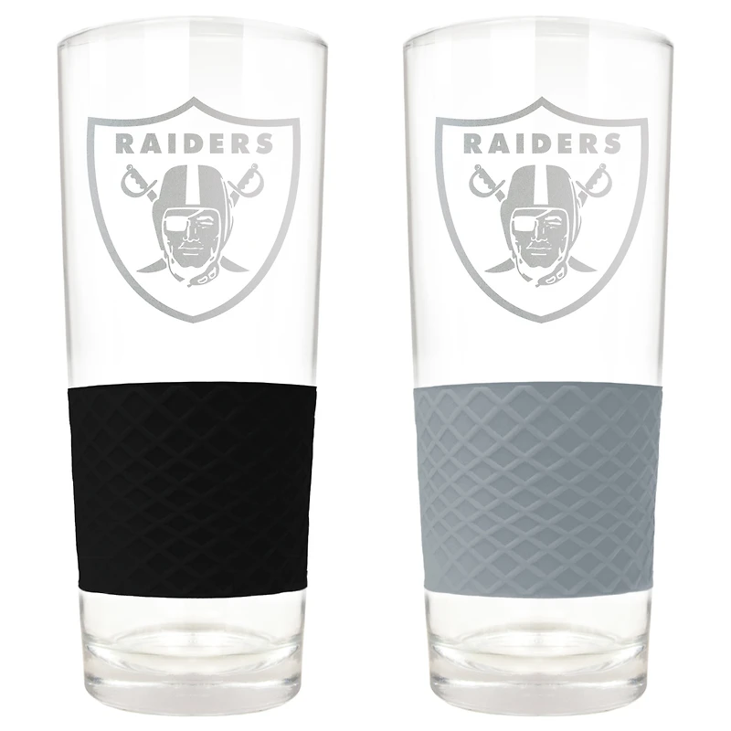 Las Vegas Raiders 22oz. Logo Score Pint Glass Two-Piece Set