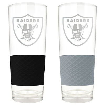 Las Vegas Raiders 22oz. Logo Score Pint Glass Two-Piece Set
