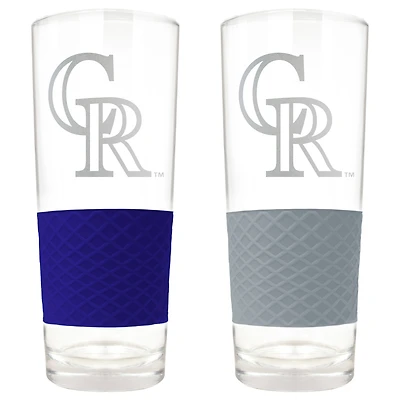 Colorado Rockies 22oz. Logo Score Pint Glass Two-Piece Set