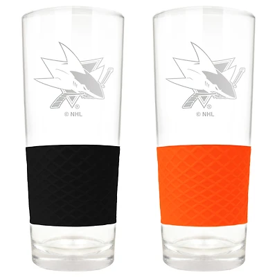 San Jose Sharks 22oz. Logo Score Pint Glass Two-Piece Set