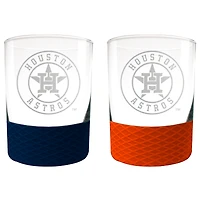 Houston Astros 14oz. Commissioner Rocks Glass Two-Piece Set