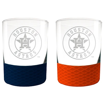 Houston Astros 14oz. Commissioner Rocks Glass Two-Piece Set