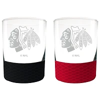 Chicago Blackhawks 14oz. Commissioner Rocks Glass Two-Piece Set