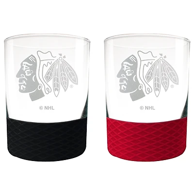 Chicago Blackhawks 14oz. Commissioner Rocks Glass Two-Piece Set