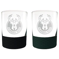 Milwaukee Bucks 14oz. Commissioner Rocks Glass Two-Piece Set