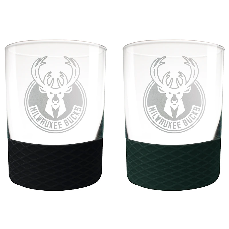 Milwaukee Bucks 14oz. Commissioner Rocks Glass Two-Piece Set