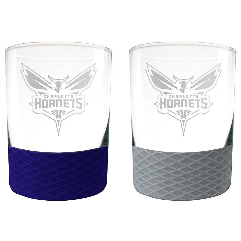 Charlotte Hornets 14oz. Commissioner Rocks Glass Two-Piece Set