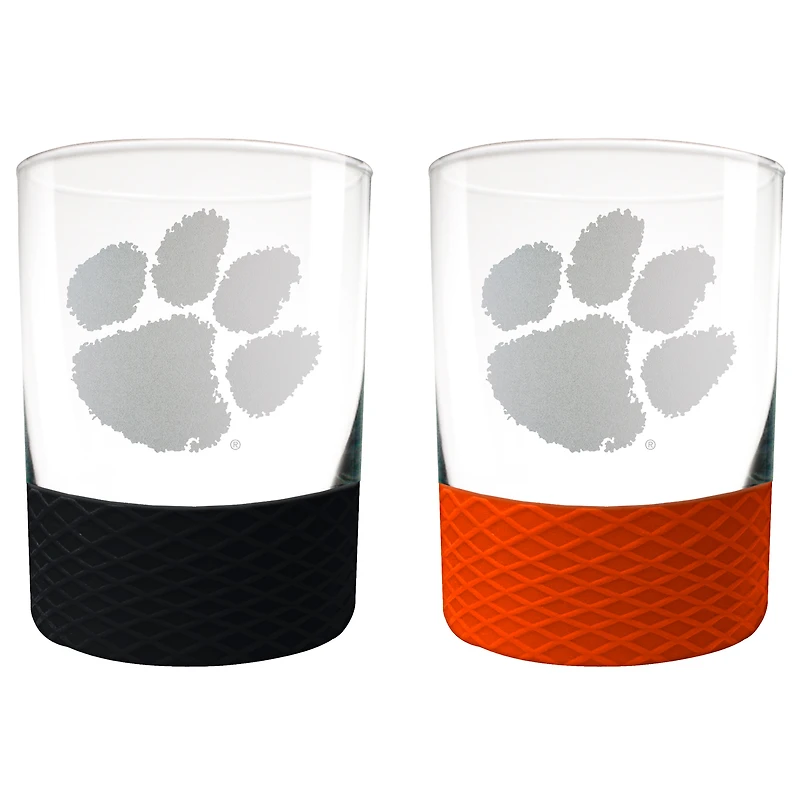 Clemson Tigers 14oz. Commissioner Rocks Glass Two-Piece Set