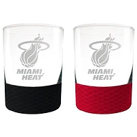 Miami Heat 14oz. Commissioner Rocks Glass Two-Piece Set