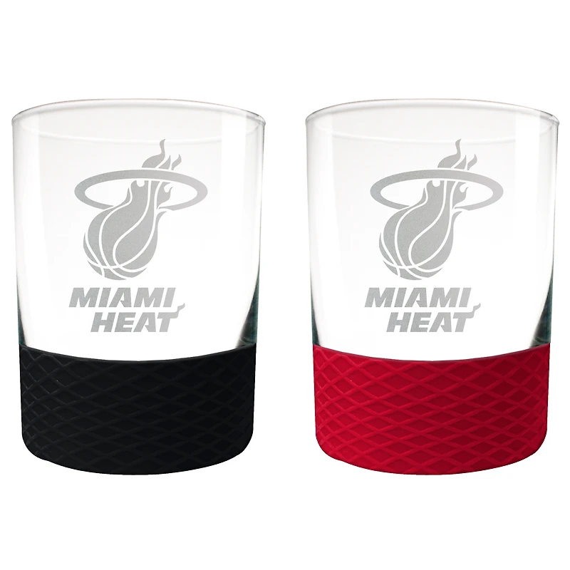 Miami Heat 14oz. Commissioner Rocks Glass Two-Piece Set