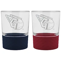 Cleveland Indians 14oz. Commissioner Rocks Glass Two-Piece Set