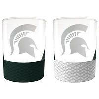 Michigan State Spartans 14oz. Commissioner Rocks Glass Two-Piece Set