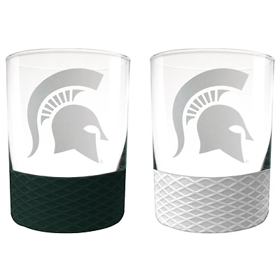 Michigan State Spartans 14oz. Commissioner Rocks Glass Two-Piece Set