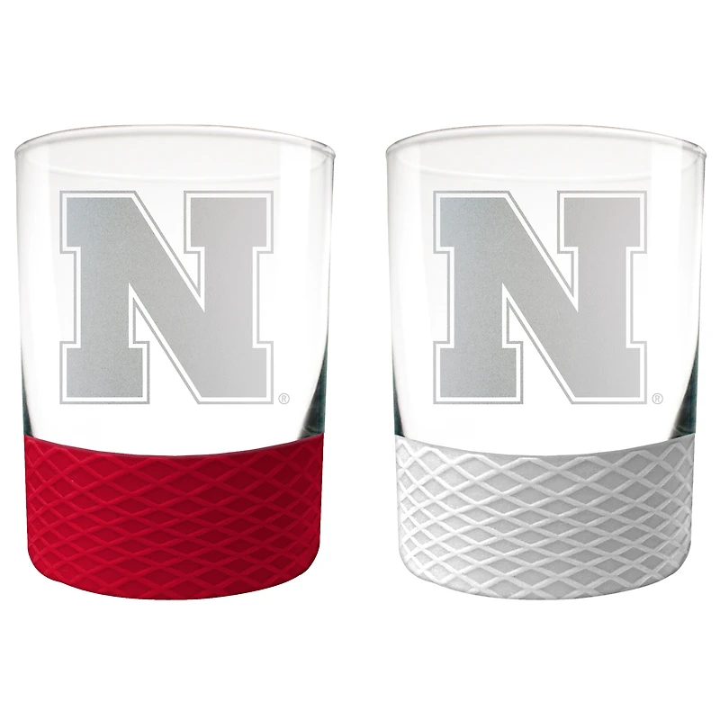 Nebraska Huskers 14oz. Commissioner Rocks Glass Two-Piece Set