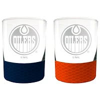 Edmonton Oilers 14oz. Commissioner Rocks Glass Two-Piece Set