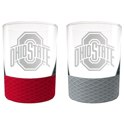 Ohio State Buckeyes 14oz. Commissioner Rocks Glass Two-Piece Set