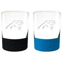 Carolina Panthers 14oz. Commissioner Rocks Glass Two-Piece Set