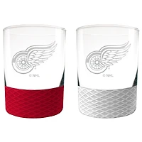 Detroit Red Wings 14oz. Commissioner Rocks Glass Two-Piece Set
