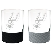 San Antonio Spurs 14oz. Commissioner Rocks Glass Two-Piece Set