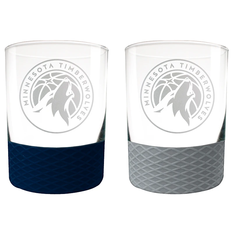 Minnesota Timberwolves 14oz. Commissioner Rocks Glass Two-Piece Set