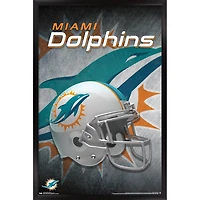 Miami Dolphins 24.25'' x 35.75'' Framed Alternate Team Helmet Poster