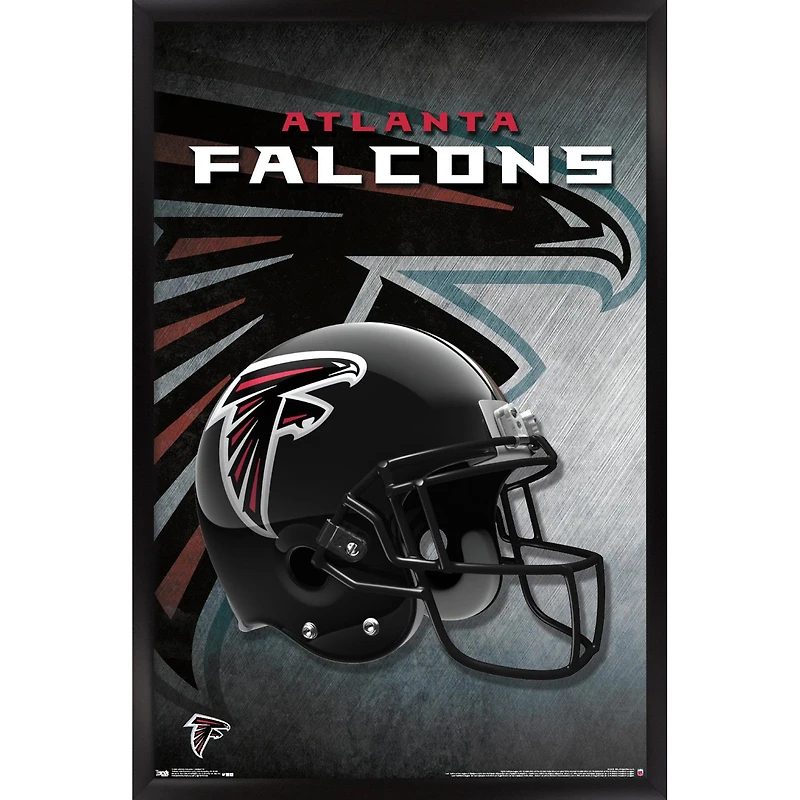 Atlanta Falcons 24.25'' x 35.75'' Framed Team Helmet Poster