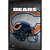 Chicago Bears 24.25'' x 35.75'' Framed Team Helmet Poster