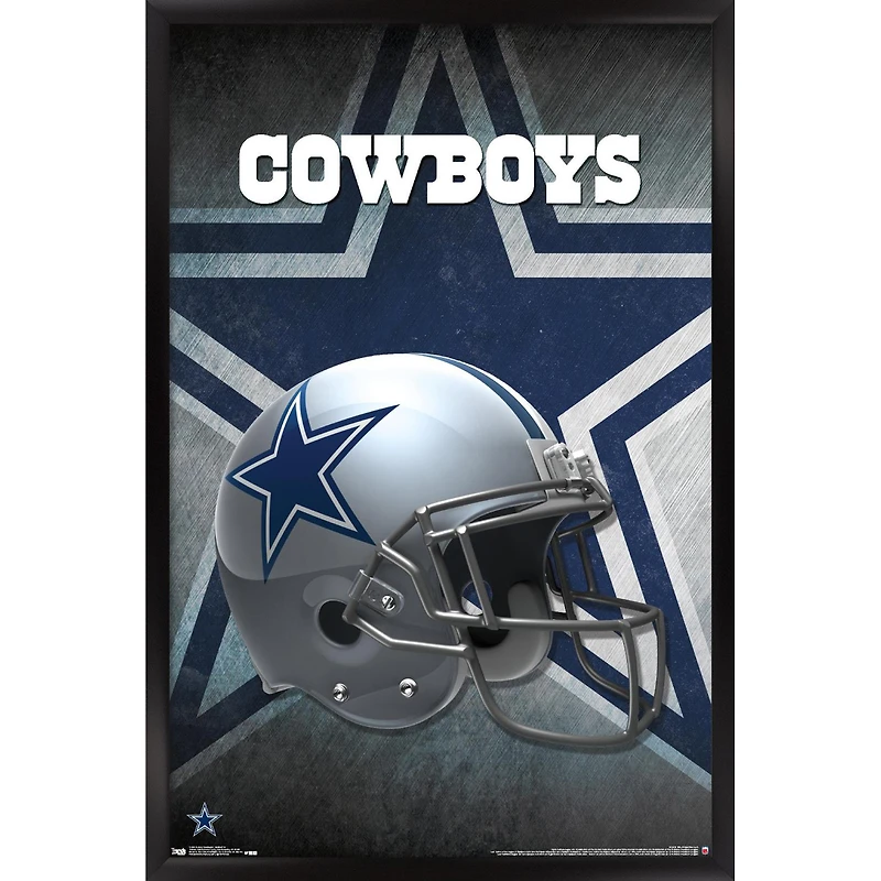 Dallas Cowboys 24.25'' x 35.75'' Framed Team Helmet Poster
