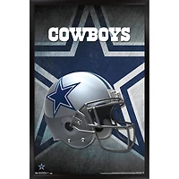Dallas Cowboys 24.25'' x 35.75'' Framed Team Helmet Poster