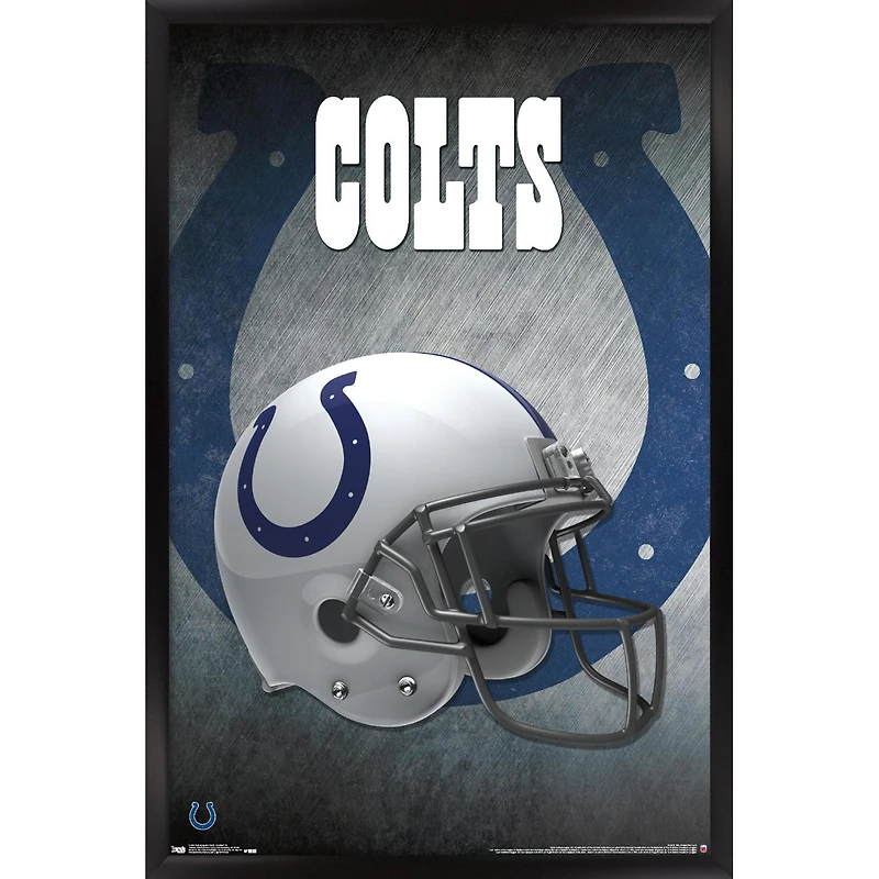 Indianapolis Colts 24.25'' x 35.75'' Framed Team Helmet Poster