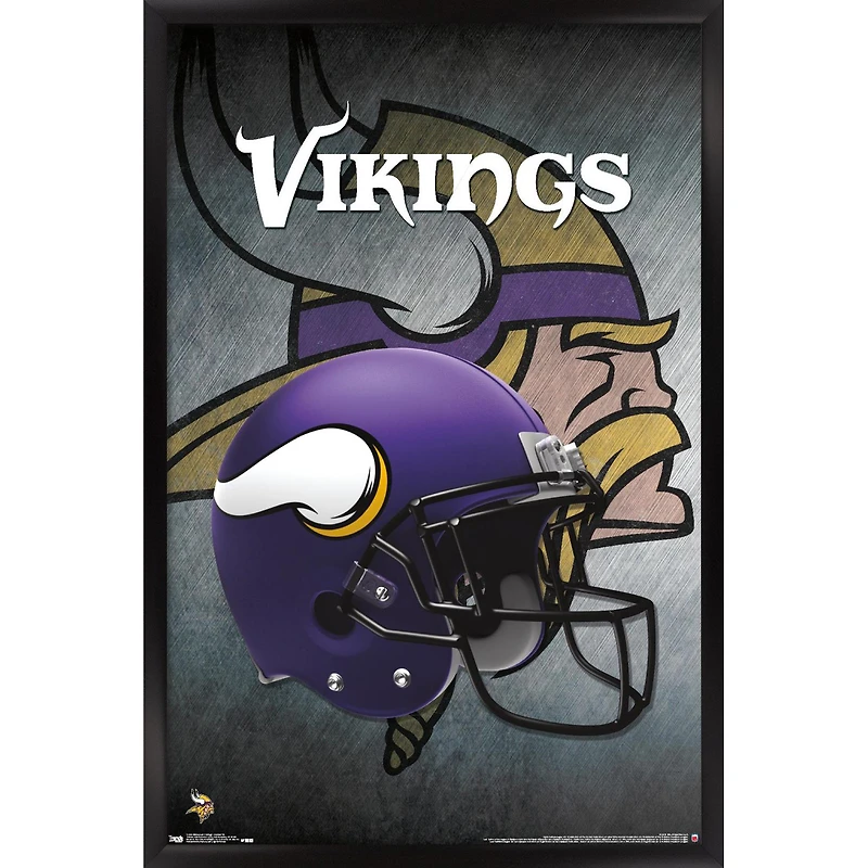 Minnesota Vikings 24.25'' x 35.75'' Framed Team Helmet Poster