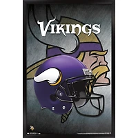 Minnesota Vikings 24.25'' x 35.75'' Framed Team Helmet Poster
