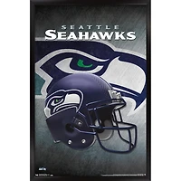 Seattle Seahawks 24.25'' x 35.75'' Framed Team Helmet Poster