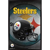 Pittsburgh Steelers 24.25'' x 35.75'' Framed Team Helmet Poster
