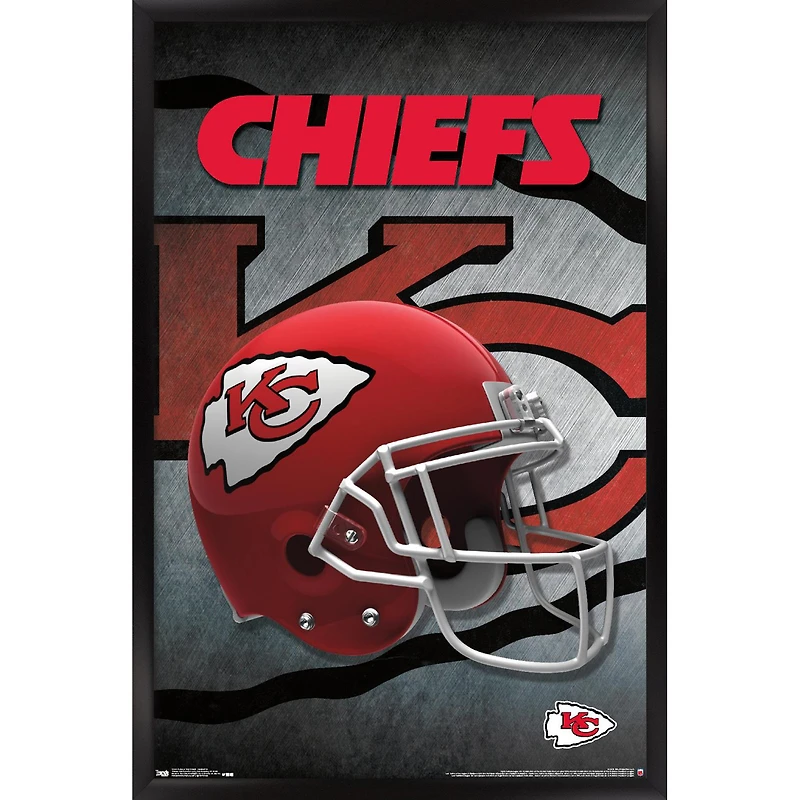 Kansas City Chiefs 24.25'' x 35.75'' Framed Team Helmet Poster