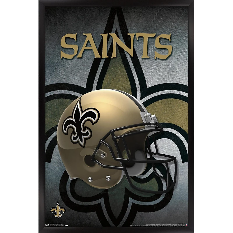 New Orleans Saints 24.25'' x 35.75'' Framed Team Helmet Poster