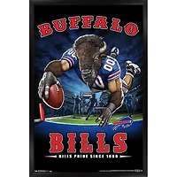 Buffalo Bills 24.25'' x 35.75'' Framed Mascot Endzone Poster
