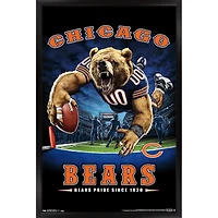 Chicago Bears 24.25'' x 35.75'' Framed Mascot Endzone Poster