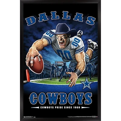 Dallas Cowboys 24.25'' x 35.75'' Framed Mascot Endzone Poster
