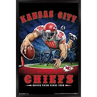 Kansas City Chiefs 24.25'' x 35.75'' Framed Mascot Endzone Poster