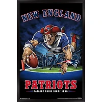 New England Patriots 24.25'' x 35.75'' Framed Mascot Endzone Poster