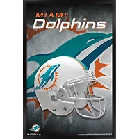 Miami Dolphins 24.25'' x 35.75'' Framed Team Helmet Poster