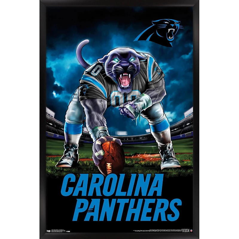 Carolina Panthers 24.25'' x 35.75'' Framed Mascot Poster
