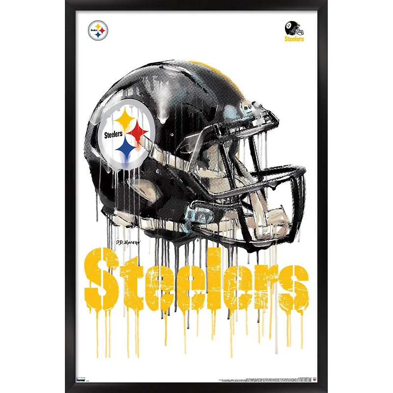 Pittsburgh Steelers 24.25'' x 35.75'' Framed Helmet Poster