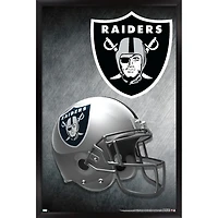 Las Vegas Raiders 24.25'' x 35.75'' Framed Team Helmet Poster