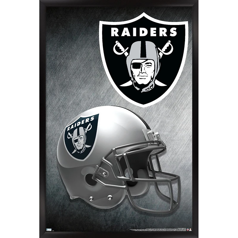 Las Vegas Raiders 24.25'' x 35.75'' Framed Team Helmet Poster