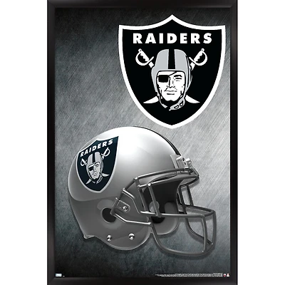 Las Vegas Raiders 24.25'' x 35.75'' Framed Team Helmet Poster