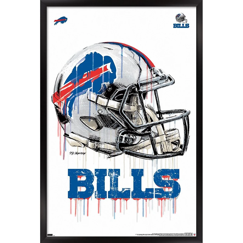 Buffalo Bills 24.25'' x 35.75'' Framed Helmet Poster